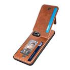 For Redmi Note 11T Pro 5G Carbon Fiber Vertical Flip Zipper Phone Case(Brown) - 3