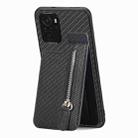 For Redmi Note 10 4G Carbon Fiber Vertical Flip Zipper Phone Case(Black) - 1