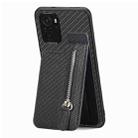 For Redmi Note 10 4G Carbon Fiber Vertical Flip Zipper Phone Case(Black) - 2