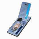 For Xiaomi 12T Carbon Fiber Vertical Flip Zipper Phone Case(Blue) - 3