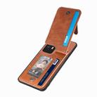 For Xiaomi 12T / 12T Pro Carbon Fiber Vertical Flip Zipper Phone Case(Brown) - 3