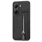 For Xiaomi Poco X7 Pro Carbon Fiber Vertical Flip Zipper Phone Case(Black) - 2