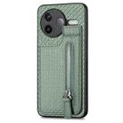 For Redmi K80 / Poco F7 Pro Carbon Fiber Vertical Flip Zipper Phone Case(Green) - 2