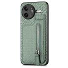 For Redmi K80 Pro / Poco F7 Ultra Carbon Fiber Vertical Flip Zipper Phone Case(Green) - 2