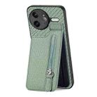 For Redmi K80 Pro / Poco F7 Ultra Carbon Fiber Vertical Flip Zipper Phone Case(Green) - 3