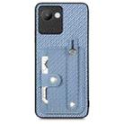 For Realme C30 Wristband Kickstand Card Wallet Back Cover Phone Case with Tool Knife(Blue) - 1
