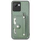 For Realme C30 Wristband Kickstand Card Wallet Back Cover Phone Case with Tool Knife(Green) - 1