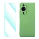 For Huawei Nova 11 ENKAY Liquid Silicone Phone Case with Tempered Glass Film(Light Green) - 1