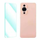 For Huawei Nova 11 ENKAY Liquid Silicone Phone Case with Tempered Glass Film(Pink) - 1