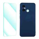 For Xiaomi Poco C55 / Redmi 12C ENKAY Liquid Silicone Phone Case with Tempered Film(Dark Blue) - 1