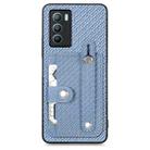 For vivo T1 Wristband Kickstand Card Wallet Back Cover Phone Case with Tool Knife(Blue) - 1