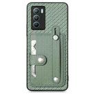 For vivo T1 Wristband Kickstand Card Wallet Back Cover Phone Case with Tool Knife(Green) - 1