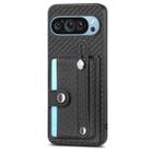 For Google Pixel 9 Wristband Kickstand Card Wallet Back Cover Phone Case with Tool Knife(Black) - 1