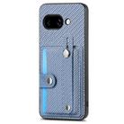 For Google Pixel 9a Wristband Kickstand Card Wallet Back Cover Phone Case with Tool Knife(Blue) - 2