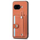 For Google Pixel 9a Wristband Kickstand Card Wallet Back Cover Phone Case with Tool Knife(Brown) - 2