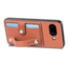 For Google Pixel 9a Wristband Kickstand Card Wallet Back Cover Phone Case with Tool Knife(Brown) - 3