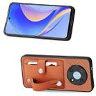 For Huawei Nova Y90 Wristband Kickstand Card Wallet Back Cover Phone Case with Tool Knife(Brown) - 2
