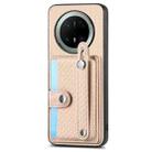 For Huawei Mate 70 Pro Wristband Kickstand Card Wallet Back Cover Phone Case with Tool Knife(Khaki) - 2