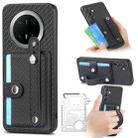 For Huawei Mate 70 Pro+ Wristband Kickstand Card Wallet Back Cover Phone Case with Tool Knife(Black) - 1