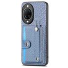 For Huawei nova 14 Ultra Wristband Kickstand Card Wallet Back Cover Phone Case with Tool Knife(Blue) - 2