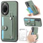 For Huawei nova 14 Ultra Wristband Kickstand Card Wallet Back Cover Phone Case with Tool Knife(Green) - 1