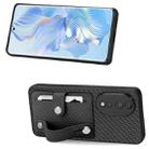 For Honor 80 Wristband Kickstand Card Wallet Back Cover Phone Case with Tool Knife(Black) - 2