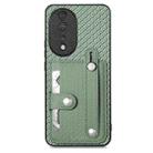 For Honor 80 Wristband Kickstand Card Wallet Back Cover Phone Case with Tool Knife(Green) - 1