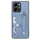 For Honor 80 SE Wristband Kickstand Card Wallet Back Cover Phone Case with Tool Knife(Blue) - 1