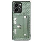 For Honor 80 SE Wristband Kickstand Card Wallet Back Cover Phone Case with Tool Knife(Green) - 1