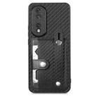 For Honor 80 Pro Wristband Kickstand Card Wallet Back Cover Phone Case with Tool Knife(Black) - 1