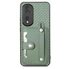 For Honor 80 Pro Wristband Kickstand Card Wallet Back Cover Phone Case with Tool Knife(Green) - 1
