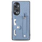 For Honor 70 Wristband Kickstand Card Wallet Back Cover Phone Case with Tool Knife(Blue) - 1