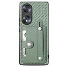 For Honor 70 Wristband Kickstand Card Wallet Back Cover Phone Case with Tool Knife(Green) - 1