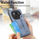 For Honor Magic6 Pro 5G Wristband Kickstand Card Wallet Back Cover Phone Case with Tool Knife(Blue) - 2