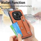 For Honor Magic6 Pro 5G Wristband Kickstand Card Wallet Back Cover Phone Case with Tool Knife(Brown) - 2