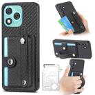 For Honor 400 Lite Global Wristband Kickstand Card Wallet Back Cover Phone Case with Tool Knife(Black) - 1