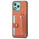 For Honor 400 Lite Global Wristband Kickstand Card Wallet Back Cover Phone Case with Tool Knife(Brown) - 2