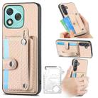 For Honor 400 Lite Global Wristband Kickstand Card Wallet Back Cover Phone Case with Tool Knife(Khaki) - 1
