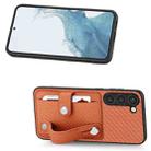 For Samsung Galaxy S23 5G Wristband Kickstand Wallet Back Phone Case with Tool Knife(Brown) - 2