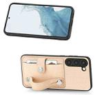 For Samsung Galaxy S23 5G Wristband Kickstand Wallet Back Phone Case with Tool Knife(Khaki) - 2