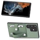 For Samsung Galaxy S23 Ultra 5G Wristband Kickstand Wallet Back Phone Case with Tool Knife(Green) - 2