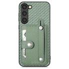 For Samsung Galaxy S22+ 5G Wristband Kickstand Wallet Back Phone Case with Tool Knife(Green) - 1