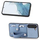 For Samsung Galaxy S21 5G Wristband Kickstand Wallet Back Phone Case with Tool Knife(Blue) - 2