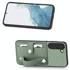 For Samsung Galaxy S21 5G Wristband Kickstand Wallet Back Phone Case with Tool Knife(Green) - 2