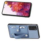 For Samsung Galaxy S20 FE Wristband Kickstand Wallet Back Phone Case with Tool Knife(Blue) - 2