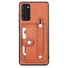 For Samsung Galaxy S20 FE Wristband Kickstand Wallet Back Phone Case with Tool Knife(Brown) - 1