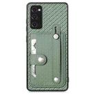 For Samsung Galaxy S20 FE Wristband Kickstand Wallet Back Phone Case with Tool Knife(Green) - 1