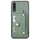 For Samsung Galaxy A50 Wristband Kickstand Wallet Back Phone Case with Tool Knife(Green) - 1