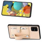 For Samsung Galaxy A51 5G Wristband Kickstand Wallet Back Phone Case with Tool Knife(Khaki) - 2