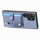 For Samsung Galaxy S24 Ultra 5G Wristband Kickstand Wallet Back Phone Case with Tool Knife(Blue) - 2